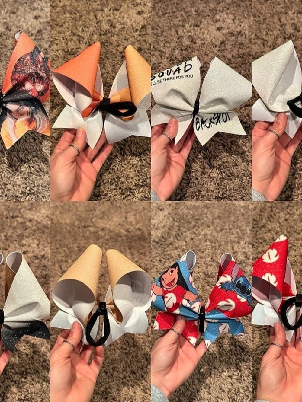 4 cheer Bow Set in White & Red Like New